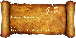 Geri Dominik névjegykártya